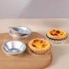 10 Peças forma de alumínio para assar fundo plano xícara crisântemo forma de pudim forma de tarte de ovo ferramenta de moagem de bolo diy