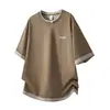 Ropa para Hombre Fengshe / 2026 Verano Nueva Camiseta Casual Versátil de Manga Corta para Hombre, Talla Grande, Corte Holgado, Marca de Tendencia