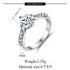 Anillo popular de estilo coreano con circonitas microincrustadas de seis garras 9 anillos de circonio anillo de pareja Qixi regalo deseo Amazon