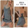 Nuevos Pijamas Sexys para Mujer, Tentación de Encaje, Tirantes para Primavera y Otoño Incluyendo Camisón, Falda Delgada de Seda de Hielo de Verano, Juego Completo Ll76