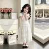 Camisa Polo Moderna y Elegante de Manga Corta para Niños Mayores, Nuevo Vestido de Pastel de Princesa para Niñas, Dulce Conjunto de Dos Piezas