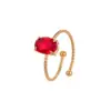 Moda Transfronteriza Simple Anillo de Acero Inoxidable con Circonita Oval Engastada en Garras Anillo Abierto de Lujo Ligero de Alta Gama Europeo y Americano Venta Directa