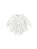 Mameluco Vestido de Manga Larga para Bebé Primavera y Otoño 2026, Mameluco Vestido de Princesa con Cuello Tipo Muñeca Floral para Bebé Niña, Vestido de Bebé 100% Algodón Clase A