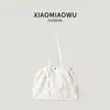 Bolso de Hombro Casual de Nicho de Verano Estilo Coreano Moderno Ligero para Viajar con Cordón Plegado a Cuadros Bolso Tote Gran Capacidad para Mujeres