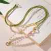 Nuevo Collar de Estilo Chino con un Diseño Fresco y Sencillo, Colgante de Ágata Blanca, Colgante de Jade Thangka Tejido a Mano, Cordón Colgante con Cierre, Cadena de Cuentas