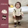 Conjunto de Otoño para Niña 2026 Nuevo Estilo Sudadera de Conejito Falda de Malla Leggings Conjunto de Dos Piezas Ropa para Bebé Niña