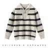 Suéter de Cachemira para Niños Medio Cremallera Cuello Alto Niños y Niñas Cachemira Jaspeada Engrosada Suéter Base de Punto Cuello POLO