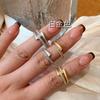 [Paseo Interestelar] Anillo Doble Capa Dibujado a Hilo Vintage Francés Superpuesto para Mujer Ligero Destello Índice Avanzado