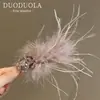 Pinza para el pelo de plumas de moda coreana para mujer, pinza de garra blanca para el accesorio del pelo en la parte posterior de la cabeza