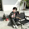 Conjunto Masculino 2026 Estiloso Novo Fofo Infantil Primavera e Outono Moletom e Calça de Moletom Cool Estilo Coreano Conjunto Casual de Duas Peças