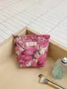 Bolsa de maquillaje floral transfronteriza de gran capacidad, bolso de mano portátil para viajes, bolsa de almacenamiento, bolsa interior de lona para artículos de tocador