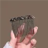 Exquisito Peine Clip Negro con Pedrería para Mujer, Nuevo Estilo Clip para el Frente del Cabello para Flequillo, Peine Sencillo para la Parte Trasera de la Cabeza