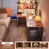 Escritorio de Esquina con Estantería Integrada en la Pared, Escritorio de Estudio para el Hogar, Escritorio de Computadora en Forma de L para la Esquina del Dormitorio, Escritorio de Trabajo