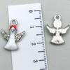 Mezcla de 20 gotas navideñas de aceite blanco K, aleación, accesorios de joyería DIY, Papá Noel, muñeco de nieve, campana, alce, pulsera colgante
