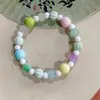 Suministro de fábrica estilo nacional arte hecho a mano cerámica círculo único estilo nacional retro irregular Red social pulsera joyería