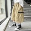 Haima Verão 2026 Novo Estilo Shorts de Cinco Pontos Largos com Bolso Tendência Corte Solto Shorts Casuais Roupas Infantis Estilo Coreano