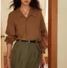 Camisa Vintage de Linho Estilo Francês para Mulheres, Temporada de Primavera, Roupa Camada Casual de Alta Inteligência, Caimento Relaxado, Camisa de Manga Longa, Top com Proteção Solar