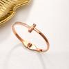 Directo de Fábrica Transfronterizo Explosiones Chapado en Titanio Acero 18K Pulsera para Mujer Sin Color Personalidad Flush Nicho Moda en stock