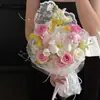 Tela Floral Bordada de Encaje Vintage en Stock, Malla Floral Floral Trendy Estilo Chanel, Materiales para Empaque de Flores Frescas de Floristería al por Mayor