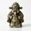 Senshe Areia Ouro Liga de Cobre Sólido Rosto Sorridente Deus da Riqueza Conjunto de Mesa Ouro Yuan Bao Deus da Riqueza Artesanato Decorações de Presente
