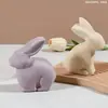 Vela Perfumada de Conejo Semitridimensional de Pascua Molde de Silicona de Resina Molde para Adorno de Conejo de Yeso DIY