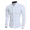 Camisa de Manga Larga Casual Simple de Color Puro para Hombre, Estilo Coreano Delgado, Nueva de Primavera 2025 para Hombre Europeo y Americano, para Exteriores