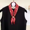 Bufanda de Seda de Lunares Tira Larga Nuevo Accesorio Versátil Protección para el Cuello Collar Bufanda para Clavícula Calentador de Cuello Bufanda con Hebilla Magnética de Perlas