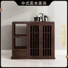 Novo Aparador Estilo Chinês Armário de Chá em Madeira Maciça Armário de Parede para Sala de Estar Prateleira de Armazenamento Armário Integrado para Entrada de Casa