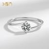 Novo Conceito S925 Sterling Silver Diamante Único Duas Garras Anel Simples Simulação de Moda Design de Nicho Anel de Casamento de Noivado para Mulheres