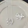 Estilo Chica Dulce Plata Mate Zirconia de Colores Flor de Margarita Mariposa Collar Pasador Versátil Pin Lateral Cadena para Clavícula