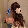 Horquilla de estilo retro francés de alta calidad con forma de rosa, hecha a mano, elegante, con forma de disco, para la parte trasera del pelo, accesorio para el pelo de tiburón para mujer.
