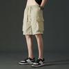 Shorts de trabalho masculinos, calças de cinco pontas, shorts de marca da moda, shorts de nylon com sensação de gelo, calças de trabalho finas com vários bolsos e resistentes ao desgaste