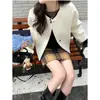 3er Mañana con Bufanda, Diseño Ligero de Estilo Nacional, Elegante Chaqueta de Lana para Personas Bajas Zy3517