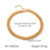 Joyería Popular Transfronteriza Cadena Tejida Hecha a Mano de Acero Inoxidable y Oro de 18 Quilates Collar Pulsera de Nicho de Lujo Ligero Joyería de Acero de Titanio