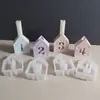 Portavelas Estrella de Cinco Puntas Casa Digital Molde de Silicona de Resina Pegamento Base de Vela Casa Estrella DIY Moldeador de Yeso
