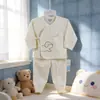 Conjunto de Ropa Interior para Recién Nacidos de Primavera y Otoño, Bordado de Dibujos Animados 3D sin Costuras, Entrepierna de Doble Uso, Ropa para Bebés, Top y Pantalones de Otoño