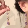 Pendientes de Zirconia Transfronterizos Europeos y Americanos de Aguja de Plata, Pendientes de Estilo de Corte de Lujo Ligero de Gama Alta, Accesorios para Orejas Elegantes y de Moda con un Diseño Único