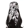 Bufanda Cuadrada Grande de Seda con Nuevo Patrón Geométrico Floral Diagonal Estilo Coreano Bufanda Shawl para la Cabeza con Estampado de Moda de Seda Imitación a Prueba de Polvo para Mujeres