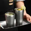Taza de Cerveza Retro de Acero Inoxidable, Taza con Patrón de Diamante Estilo Coreano, Taza de Té Vintage, Taza para Bebidas, Taza Industrial, Taza Nostálgica para Bebidas Frías