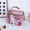 Bolsa cosmética impermeable con imágenes de dibujos animados impresas, bolsa de almacenamiento para maquilladores, nueva bolsa tote para maquillaje de cuidado de la piel
