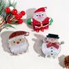 Venta caliente transfronteriza Navidad tamaño pequeño lentejuela delgada Flash clip moda lindo Papá Noel copo de nieve media corbata garra para el cabello