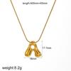 Colar de aço inoxidável com letra europeu e americano design de moda pingente liso gordinho banhado a ouro 18k acessórios não desbotam