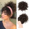 Moño de pelo rizado para mujer, peluca de fibra sintética rizada desordenada, estilo europeo y americano, accesorios para el cabello con cordón