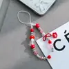 Lanyard creativo para teléfono móvil con diseño de mariposa fresca, cadena colgante de cuentas coloridas, accesorio de teléfono anticaída, cadena para teléfono móvil