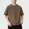 Camiseta Casual Versátil Holgada de Manga Corta de Verano Delgada para Hombre Emperor Paul, Cuello Redondo Simple, de Alta Gama