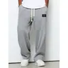 Pantalones transpirables de marca europea y americana para hombre, de temporada primavera-otoño, estilo moderno, corte holgado, pierna recta, joggers deportivos casuales de pierna ancha