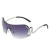 Gafas de Sol Sin Marco con Diseño Integrado, Populares Gafas de Calle Transfronterizas, Gafas de Sol Metálicas Y2K de Marco Grande Unisex Amazon