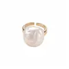 Anillo brillante con baño de oro y nácar con goteo de aceite, sensación de lujo ligero y alta gama, anillo para el dedo índice, diseño de nicho, joyería versátil al por mayor