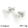 Aretes de Corazón de Acero Inoxidable para Mujer Pendientes Sencillos de Forma de Corazón 3D Accesorios para Orejas Oro Plata Oro Rosa Versátiles para el Viaje Diario