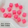 8mm Perforación Oblicua Pintada Cuadrado Pequeño Acrílico Cuentas Sueltas DIY Cadena de Teléfono Móvil Llavero Colgante para Bolsos Material Accesorios de Joyería